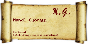 Mandl Gyöngyi névjegykártya