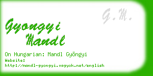 gyongyi mandl business card