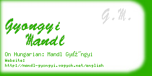 gyongyi mandl business card